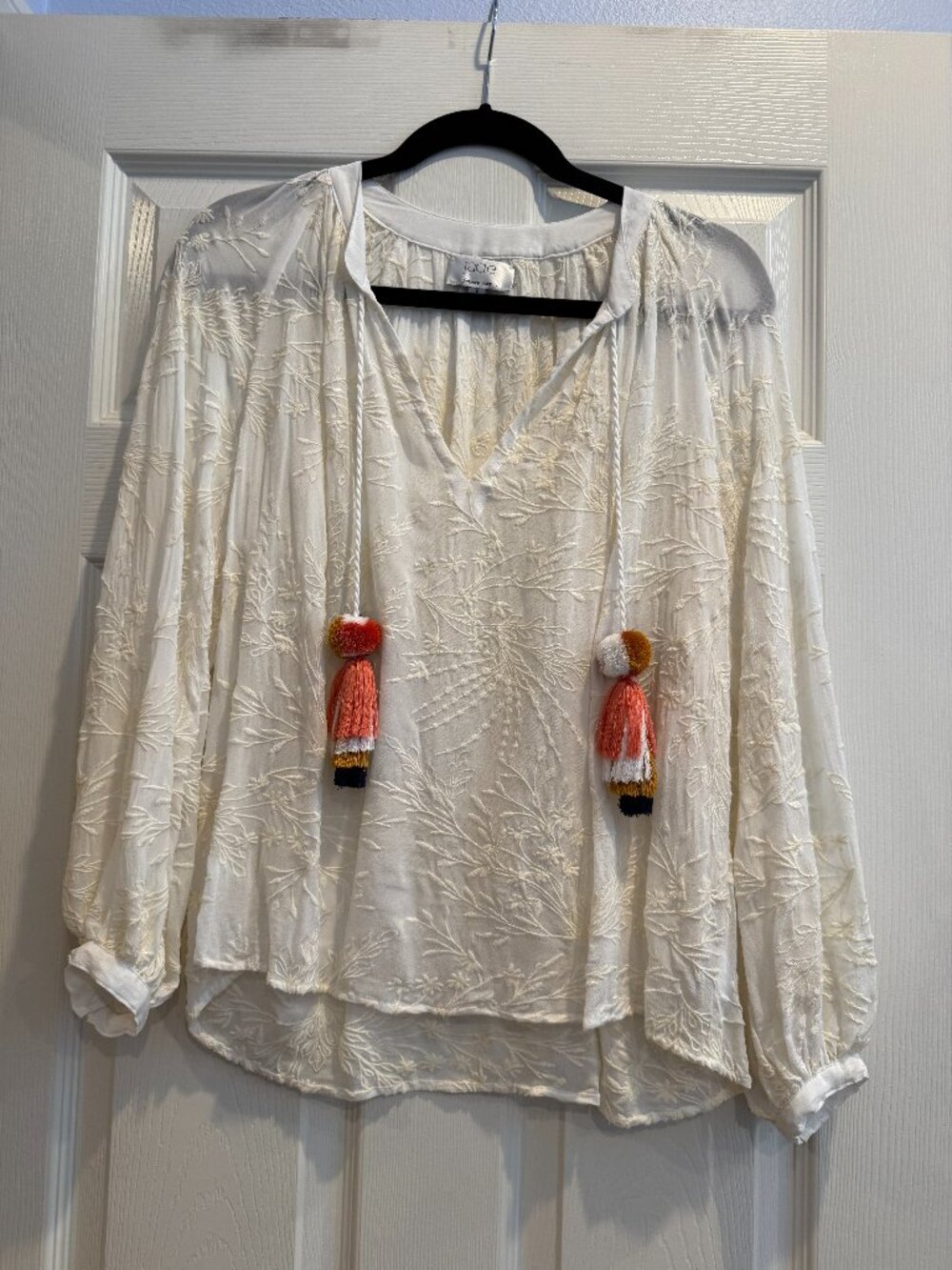 JADE by Johnny Was Tassel Peasant Blouse